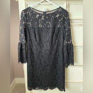 Ralph Lauren Black Lace Long Sleeve Dress